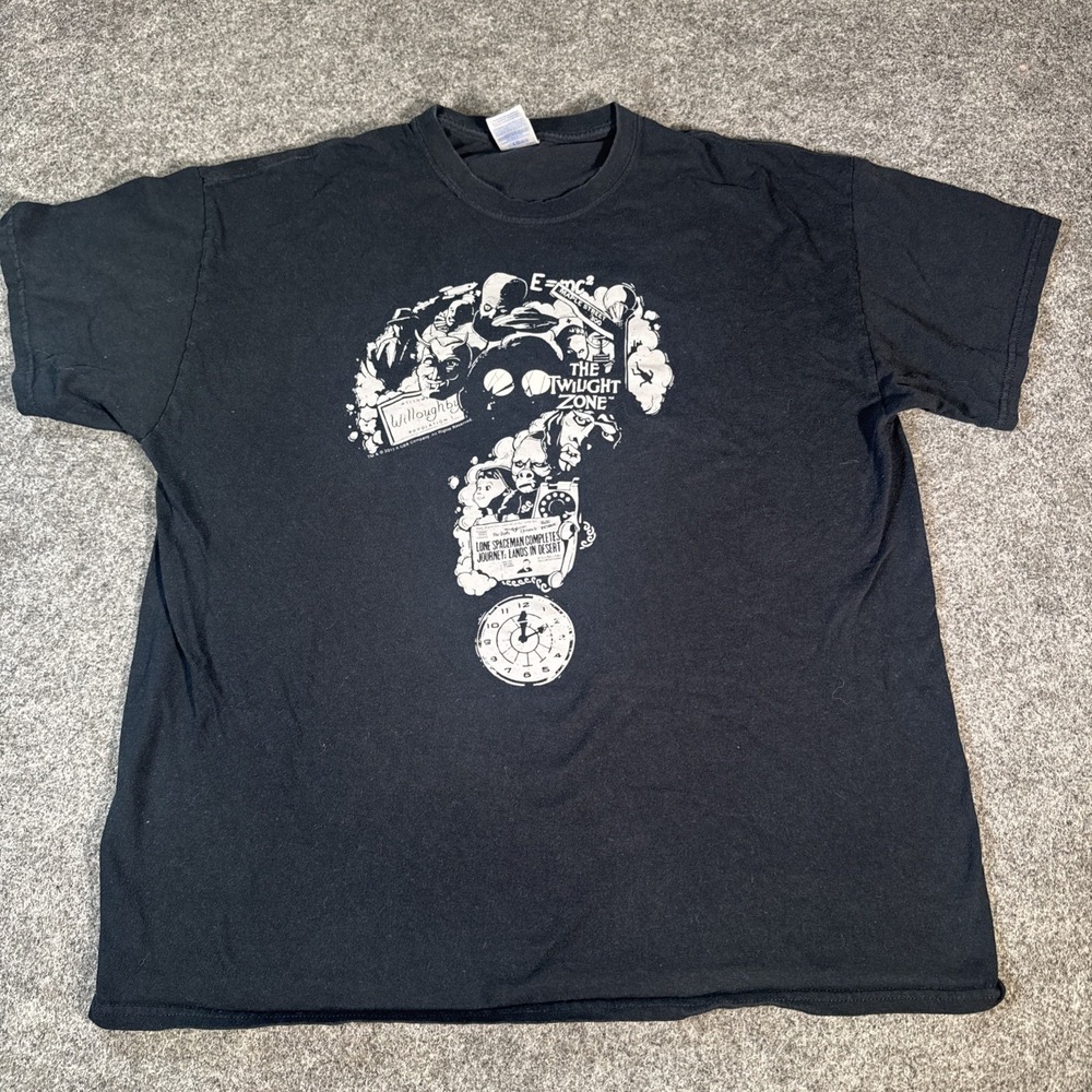 Vintage The Twilight Zone Question Mark Graphic T-Shirt Black XL